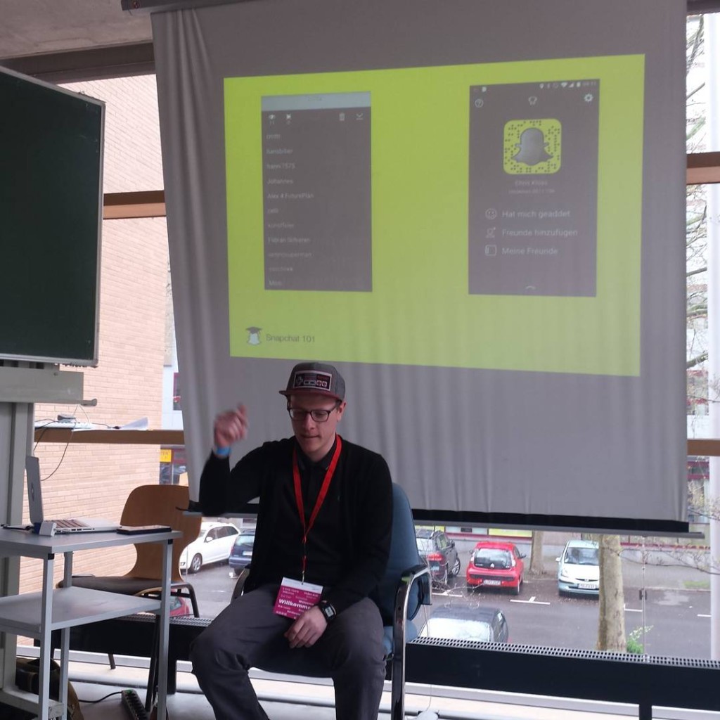 Auf dem Educamp in Leipzig sprach ich über Snapchats Einsatzmöglichkeiten im Bildungskontext. Bild: Annegret Kloß